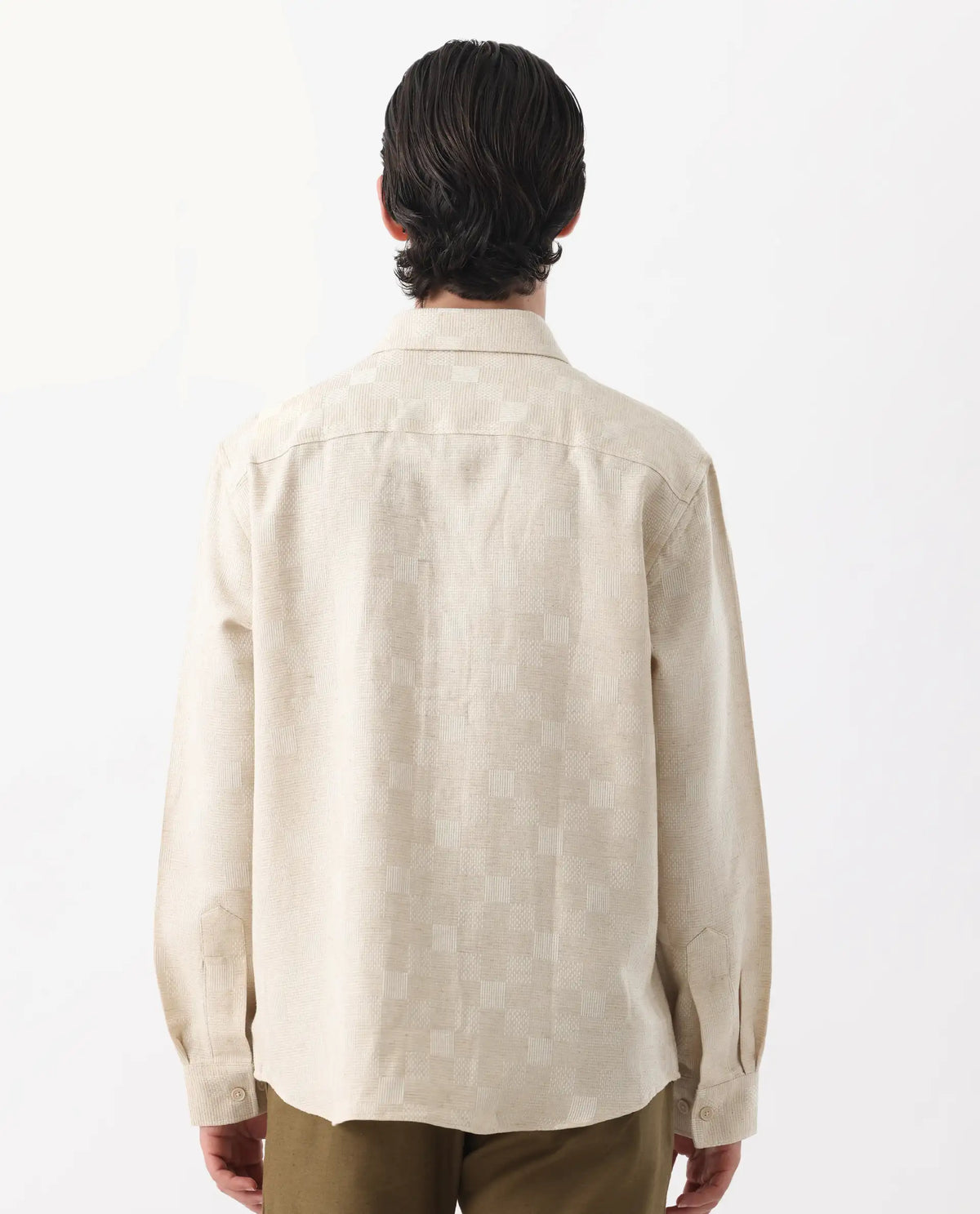 REGULAR FIT CHECKED PRINT SHIRT DOB - BEIGE morris.lane