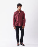 REGULAR FIT PLAIN SHIRT LINEX LS-25 - MAROON morris.lane