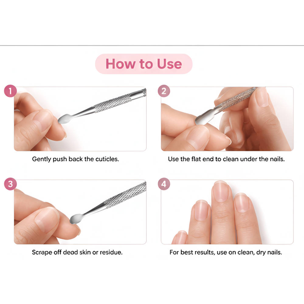Nail Pusher And Cuticle Remover Tool (Silver) | T32 - view 2