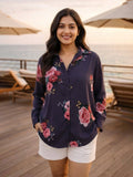 Grey Floral Collar Neck Shirt | S67 - view 1