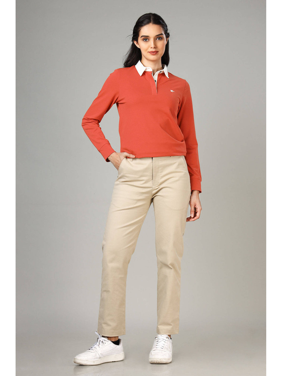Women's Limited Edition Burnt Orange Polo T-Shirt | PW43 - view 1