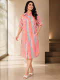 Red White Shirt Dress | D56 - view 1