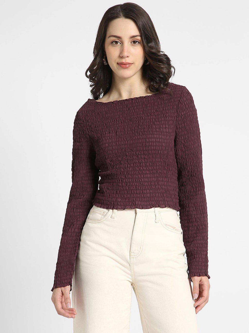 Women Purple Crop Top | CT61 - view 2