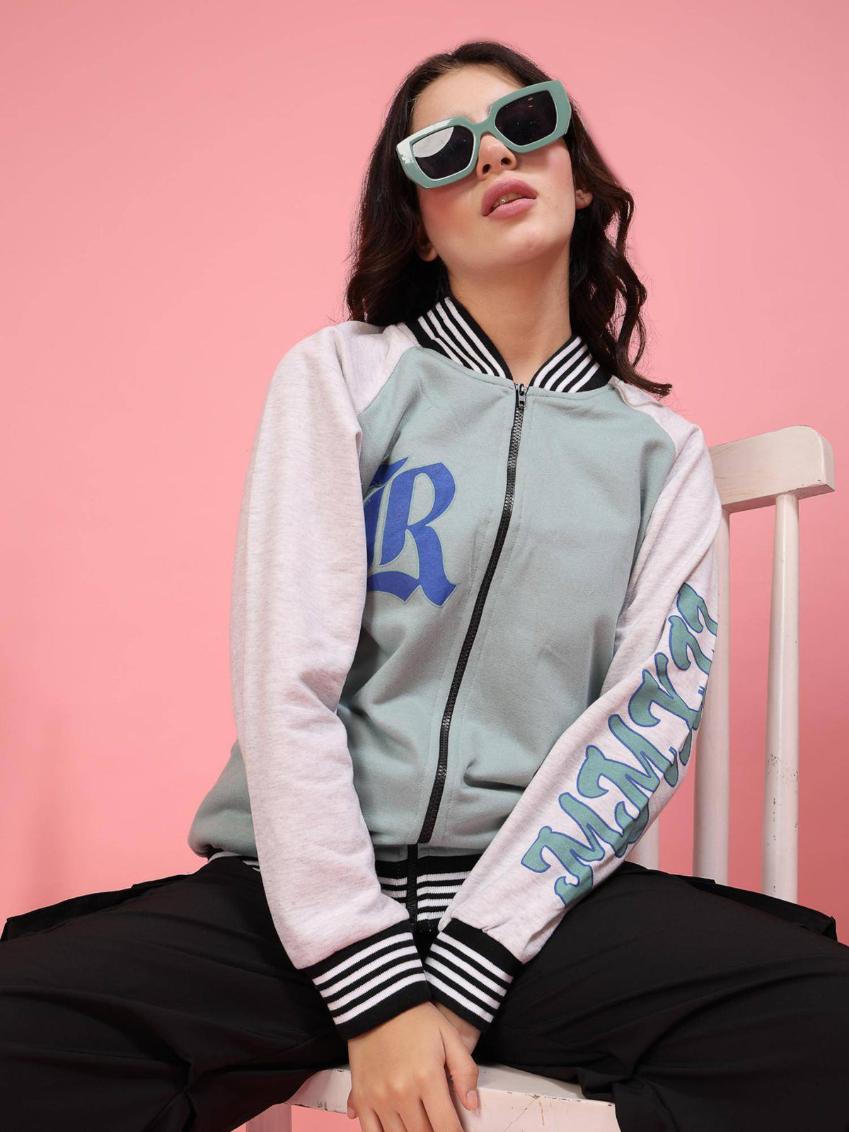 Green Typography Jacket | JC78 - view 1