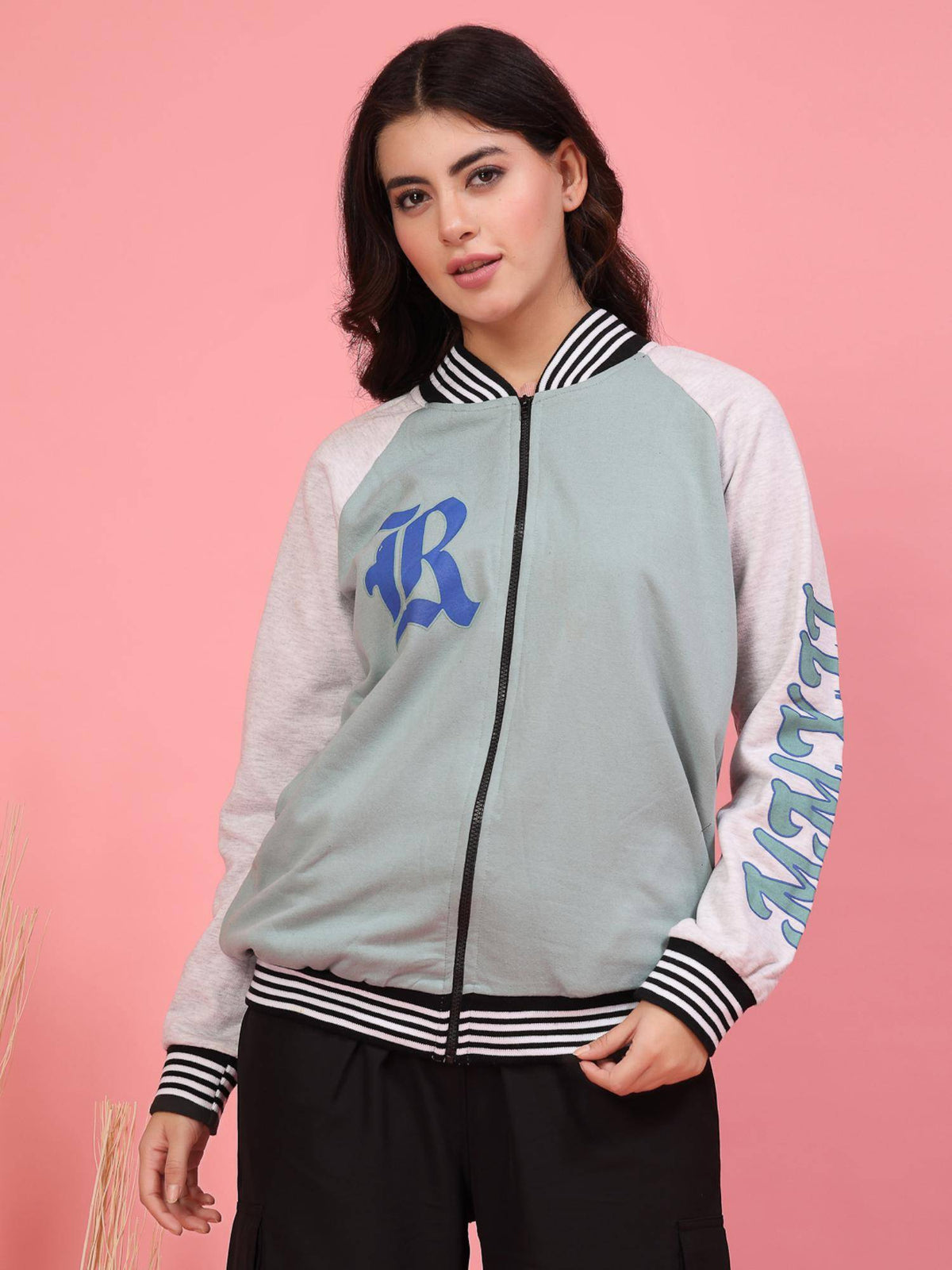 Green Typography Jacket | JC78 - view 4