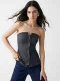 Charcoal Structured Tube Top | TT90 - view 1