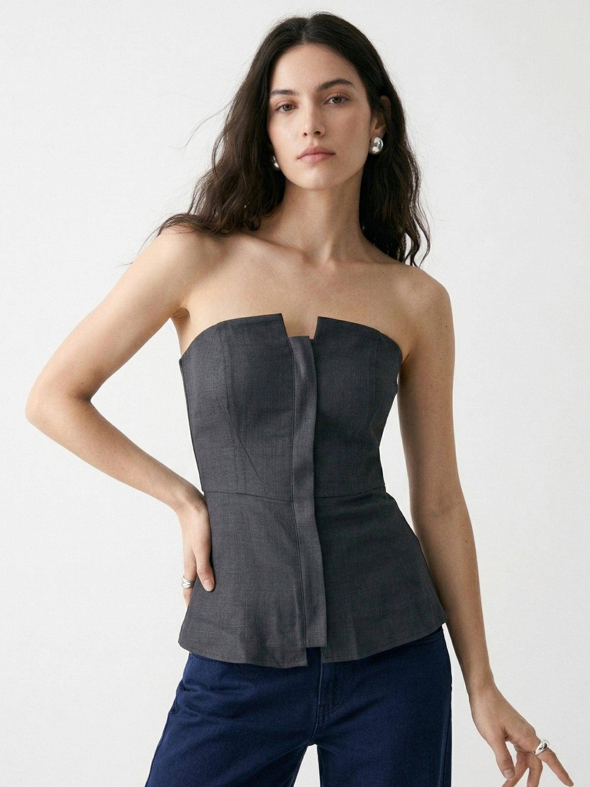 Charcoal Structured Tube Top | TT90 - view 3