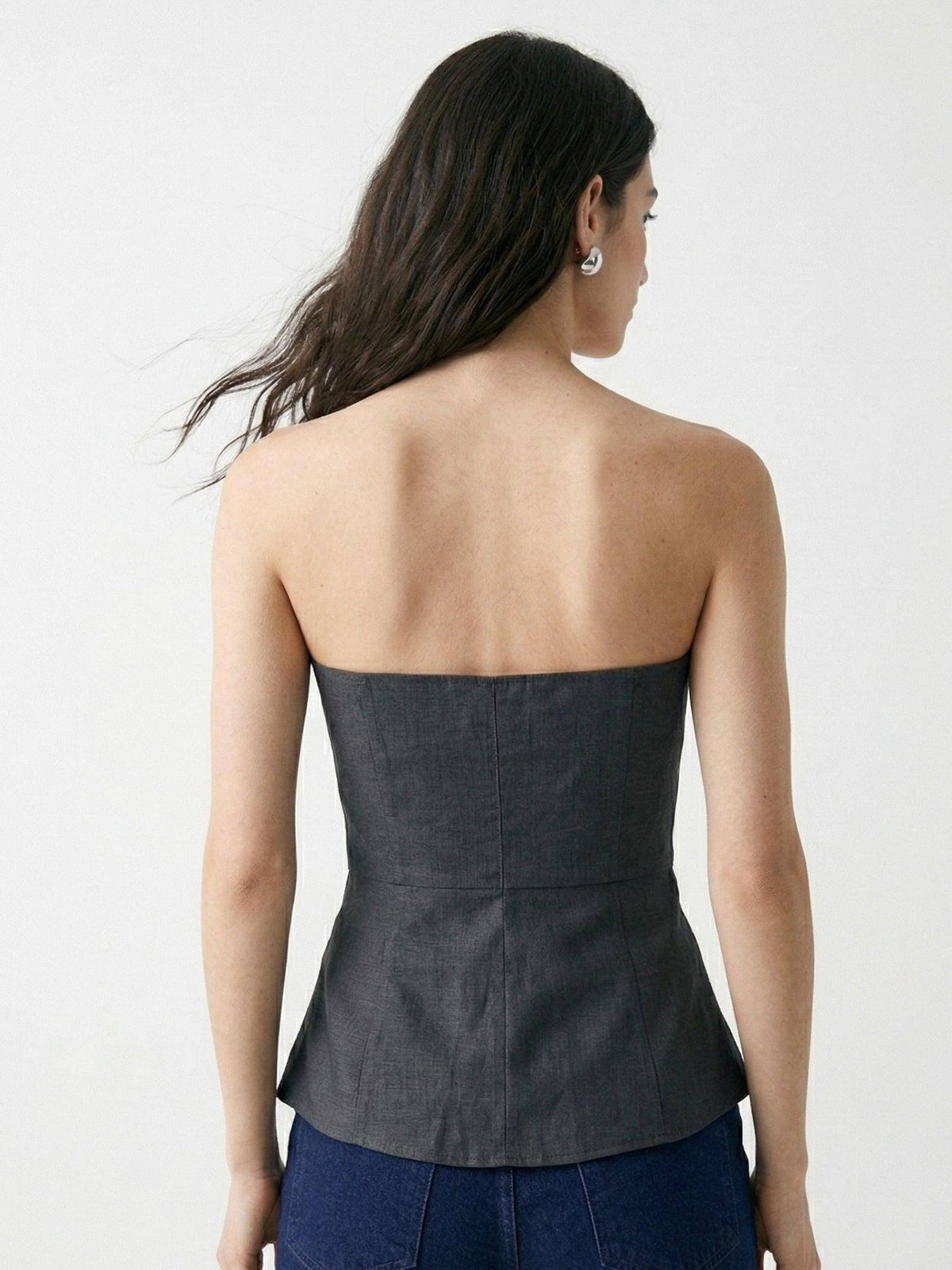 Charcoal Structured Tube Top | TT90 - view 4