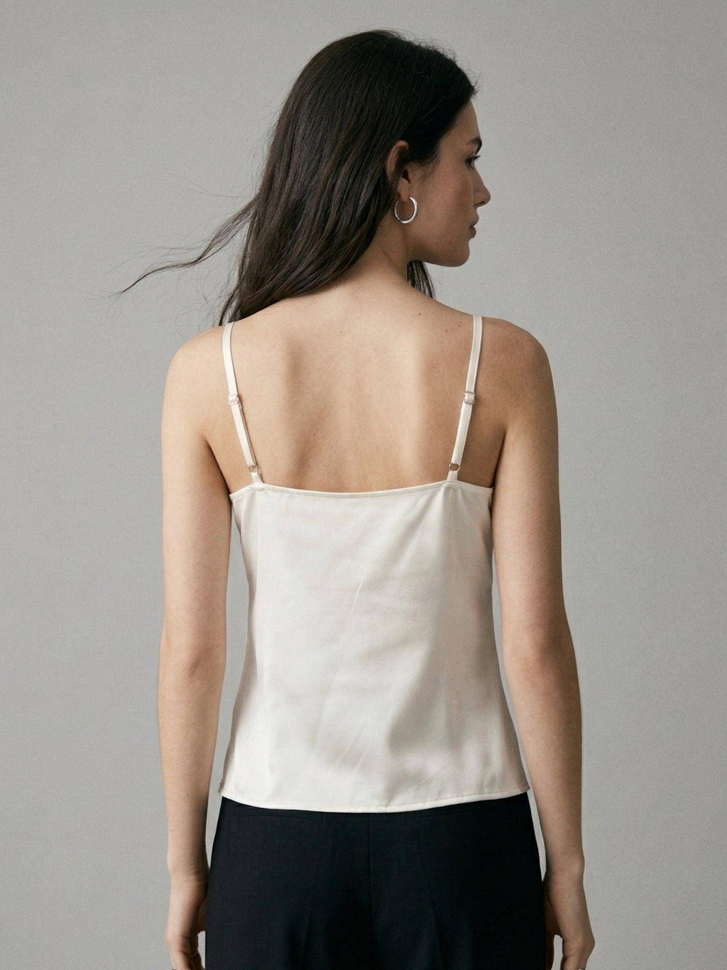 Off White Plunge Neck Camisole | TT98 - view 5