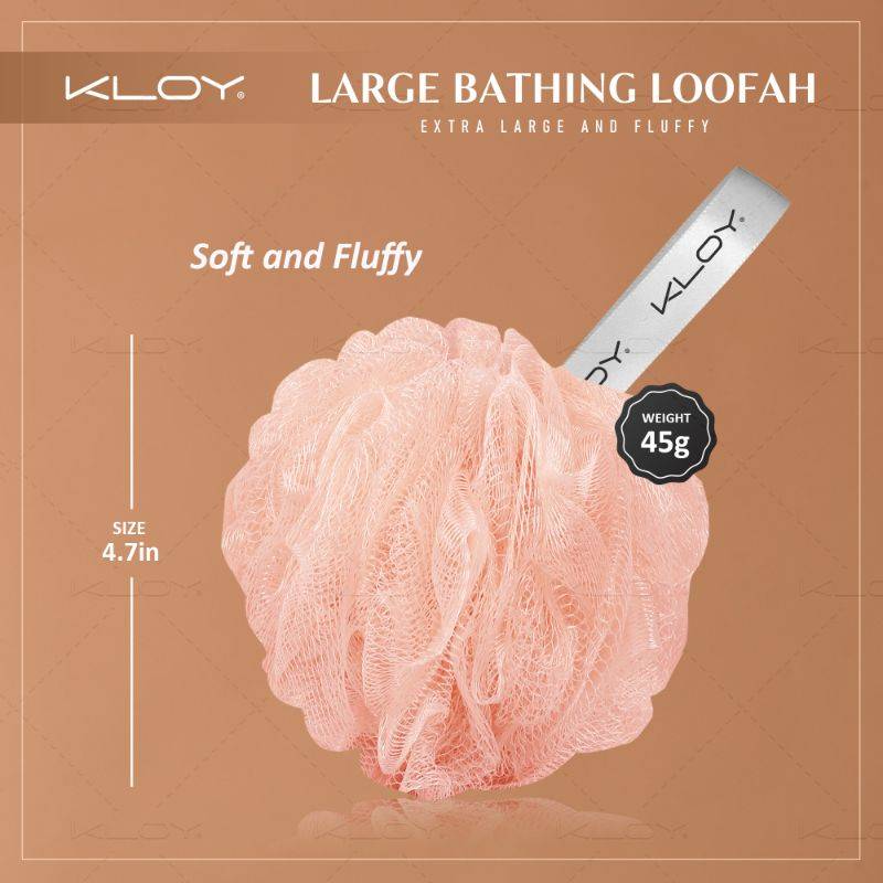 Large Bath Loofah Sponge Scrubber Exfoliator - Peach And Purple (Pack Of 2 ) | H02 - view 4
