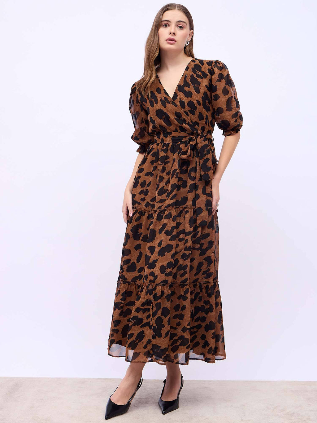 V-Neck Wrap Maxi Dress | D56 - view 2