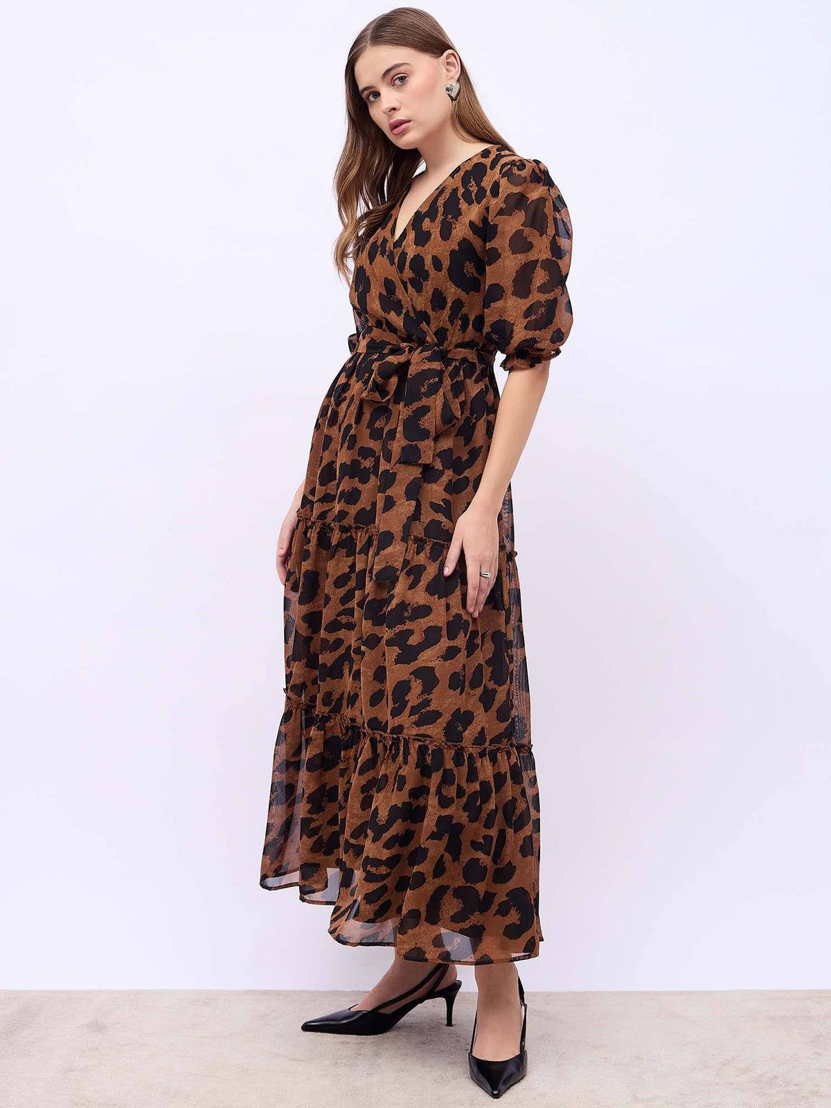 V-Neck Wrap Maxi Dress | D56 - view 3