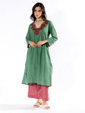 Green Embroiderd Kurta | KDG - view 1