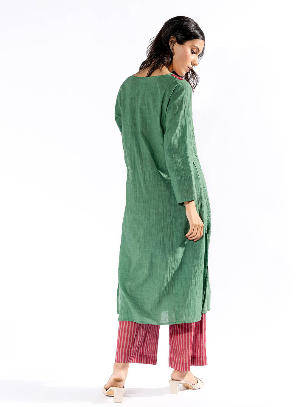 Green Embroiderd Kurta | KDG - view 6