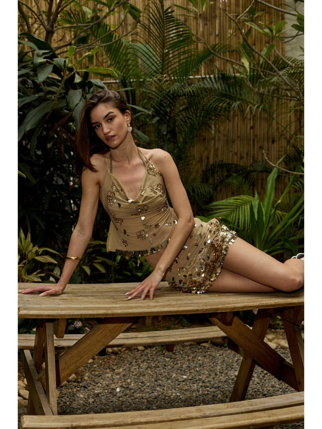 Salty But Sparkly Beige Top | HT67 - view 5