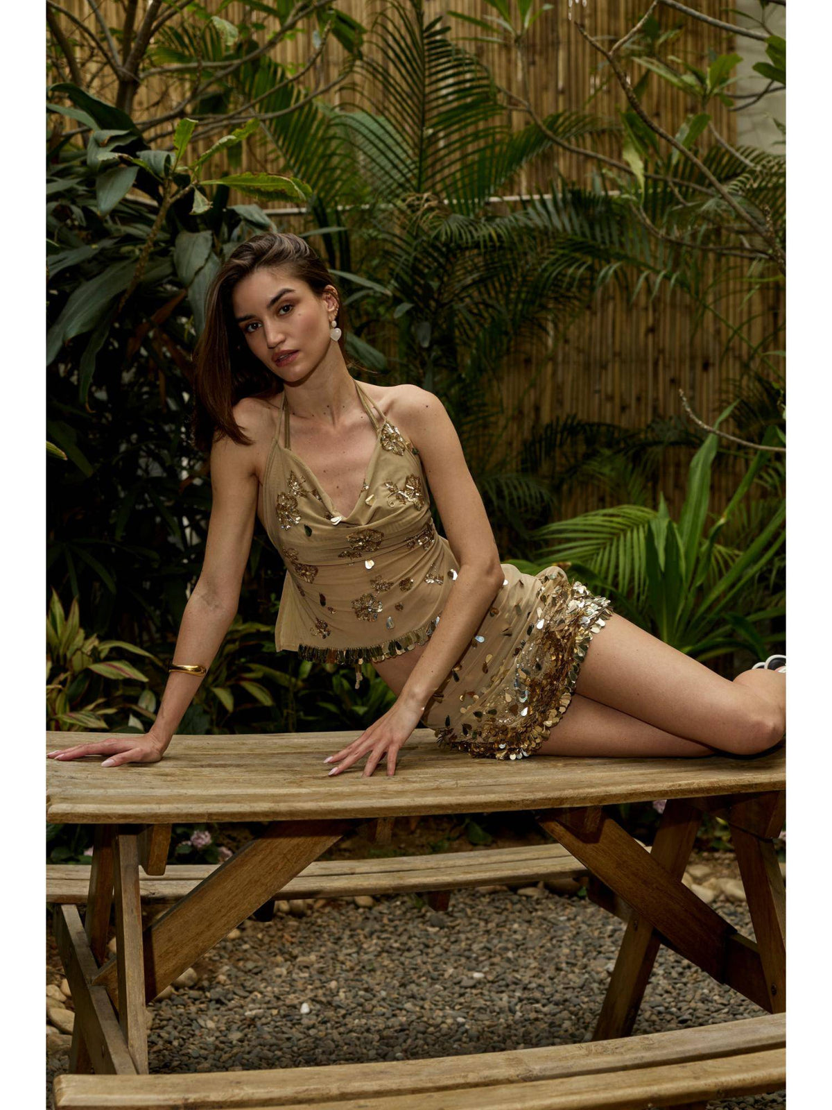 Salty But Sparkly Beige Top | HT67 - view 5