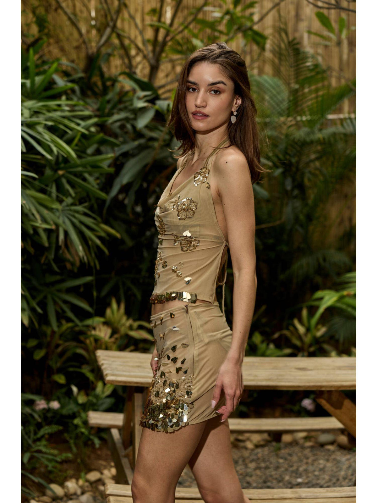 Salty But Sparkly Beige Top | HT67 - view 7