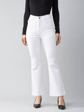 Womens White Bootcut High Rise Regular Stretchable Jeans | BT10 - view 1