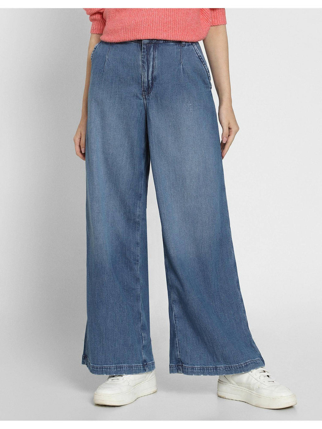 Women Blue Super High Rise Baggy Wide-leg Jeans | BG78 - view 1