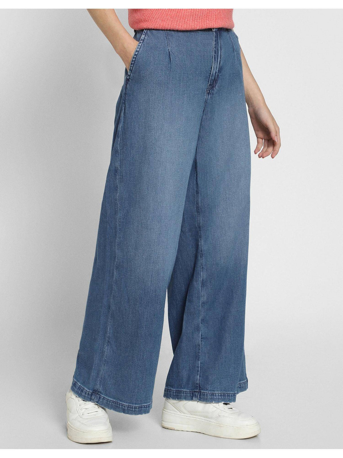 Women Blue Super High Rise Baggy Wide-leg Jeans | BG78 - view 4