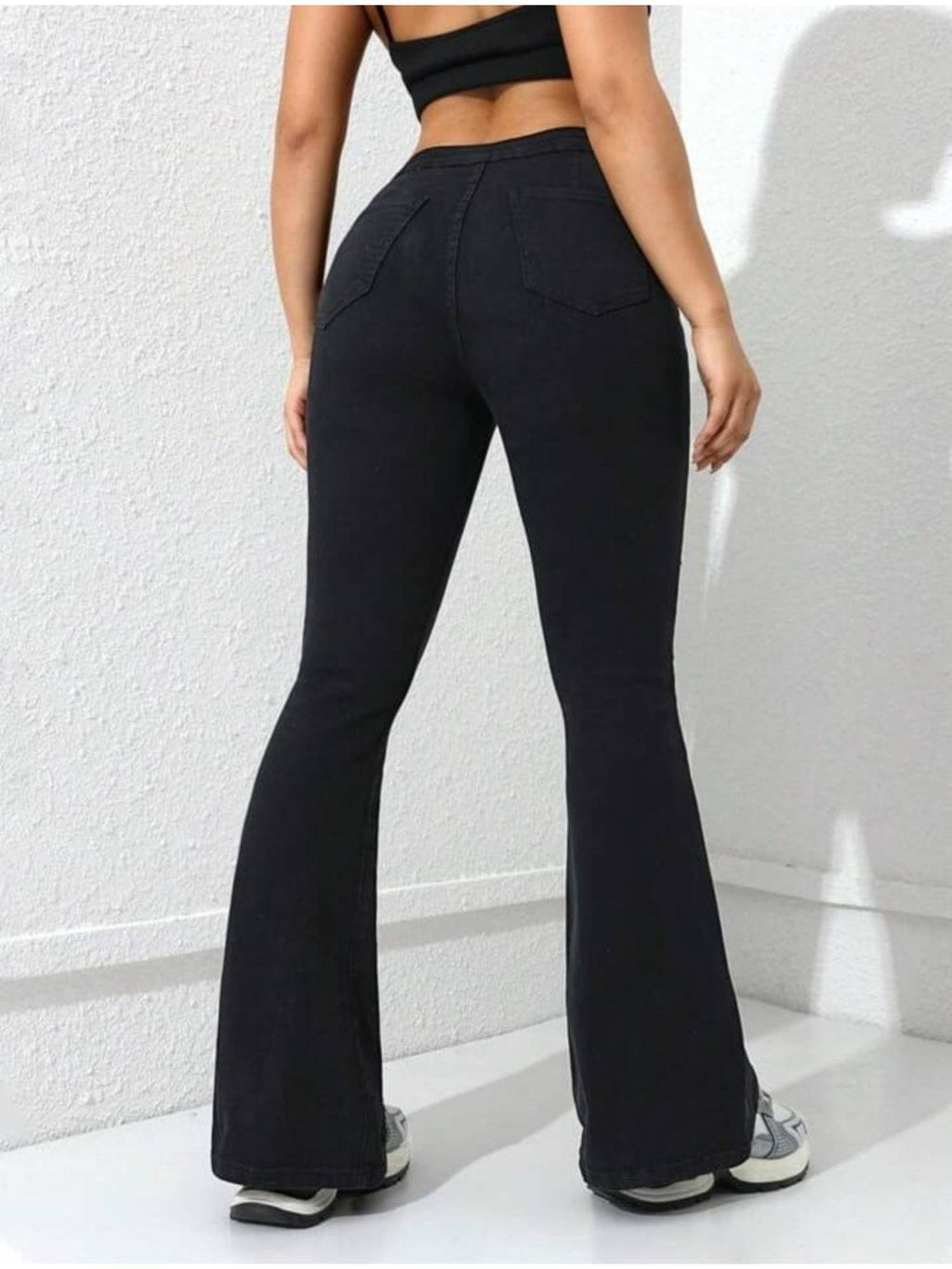 Womens Black High Rise Bootcut Jeans | BT10 - view 2