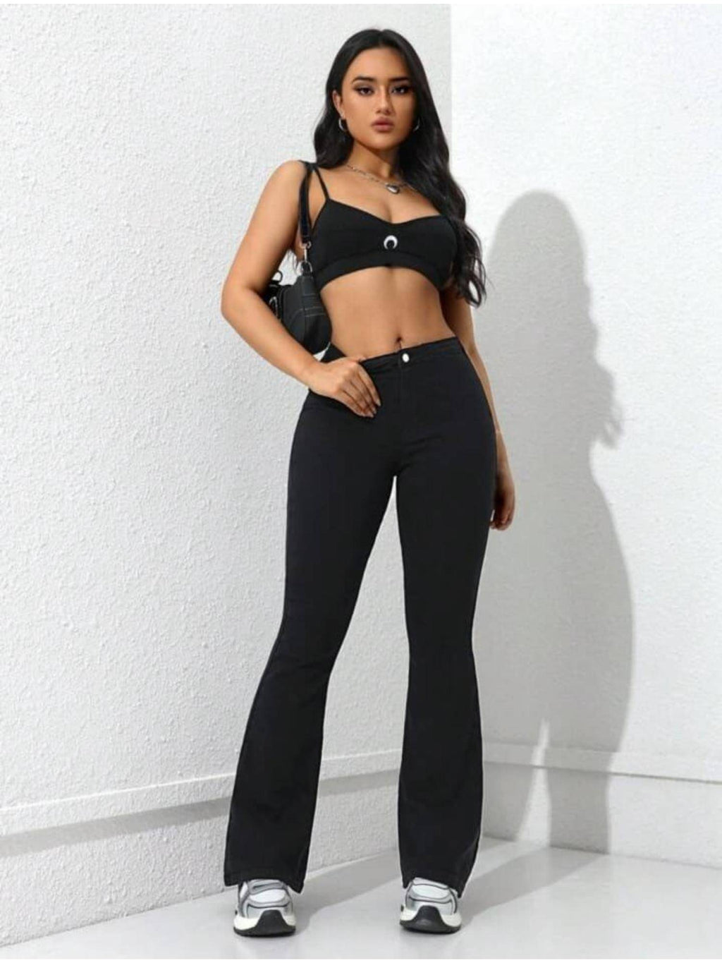 Womens Black High Rise Bootcut Jeans | BT10 - view 5