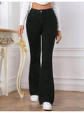 Womens Black High Rise Soft Touch Bootcut Jeans | BT10 - view 1