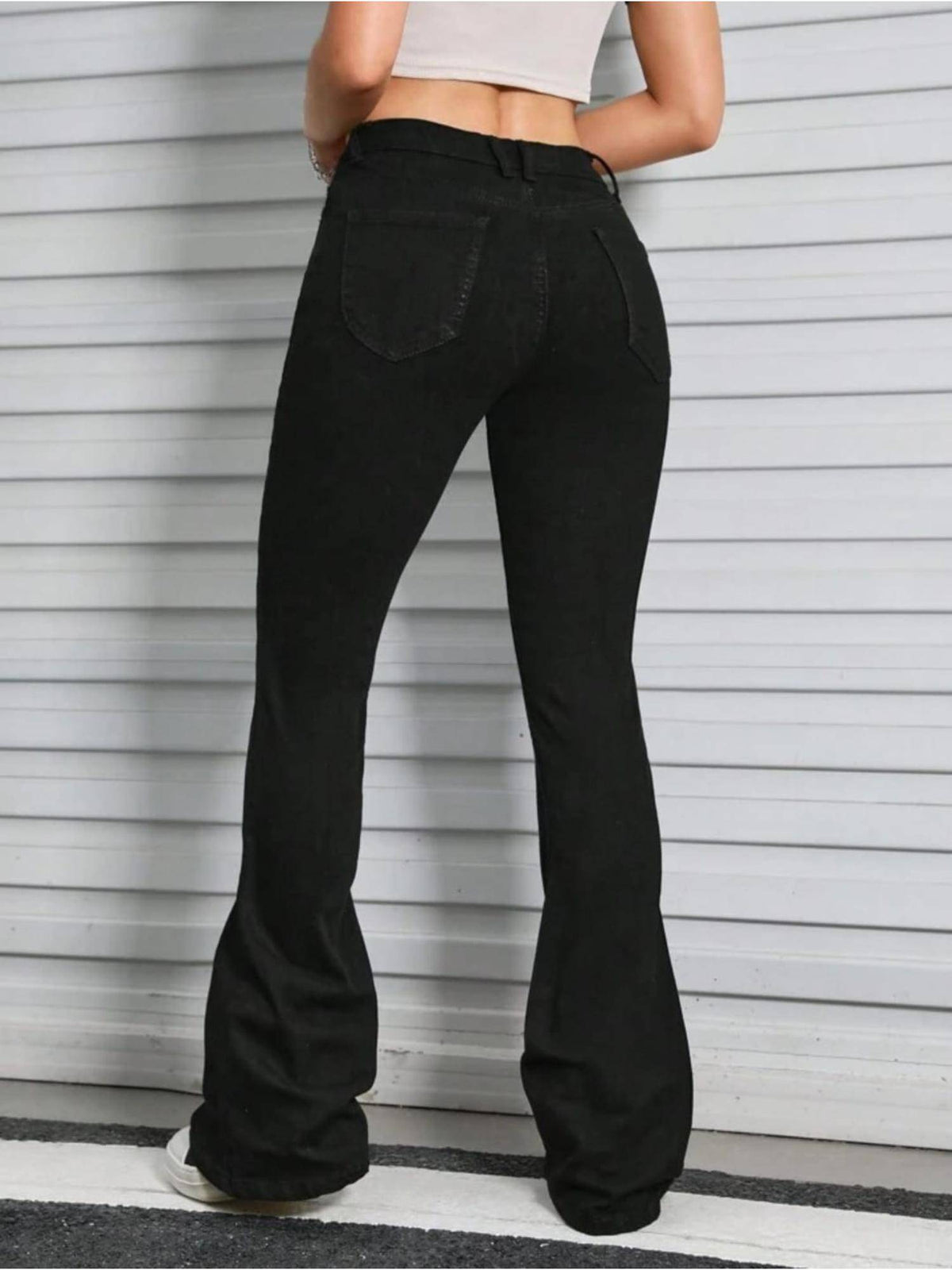 Womens Black High Rise Classic Bootcut Jeans | BT10 - view 2