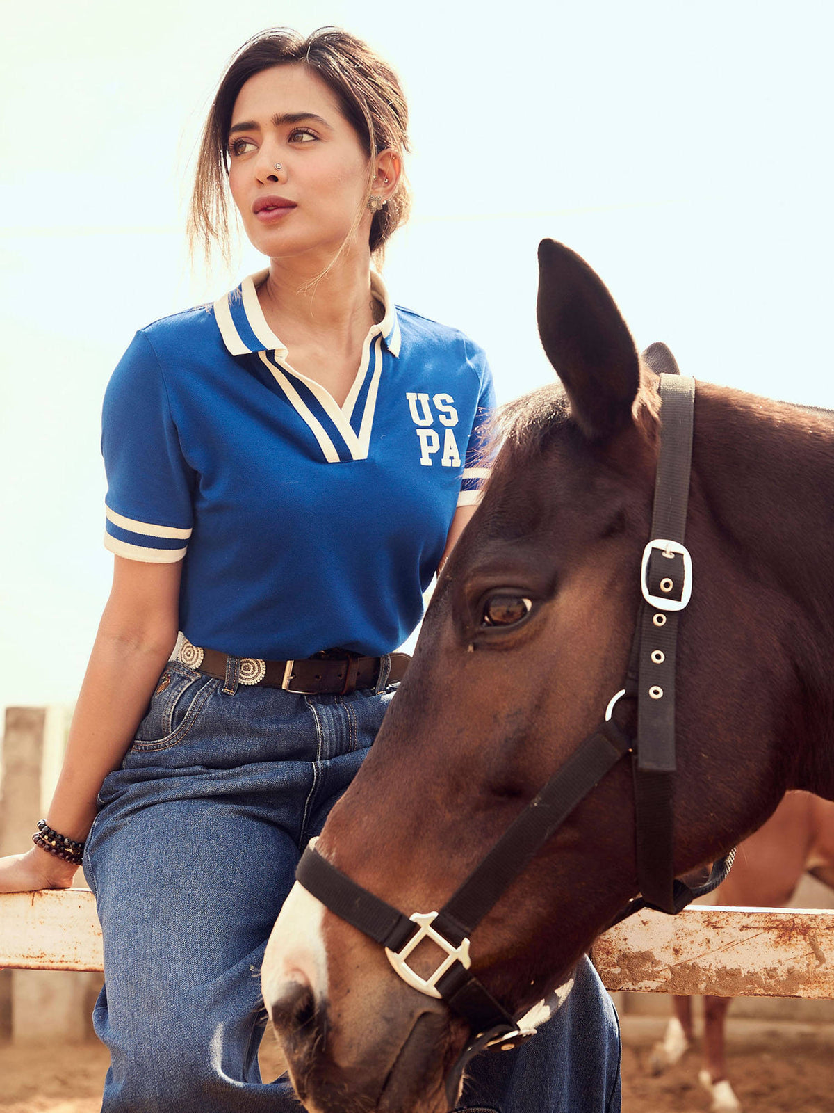 Striped Collar Pique Polo T-Shirt | U89 - view 24