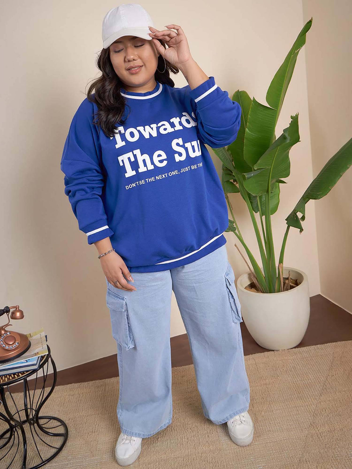 Lavender Cotton Round Neck Full Sleeves Typography Sweatshirt | HD56 - view 20