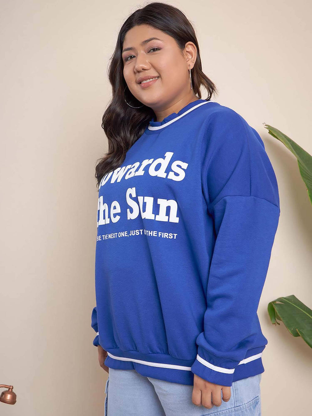 Lavender Cotton Round Neck Full Sleeves Typography Sweatshirt | HD56 - view 21