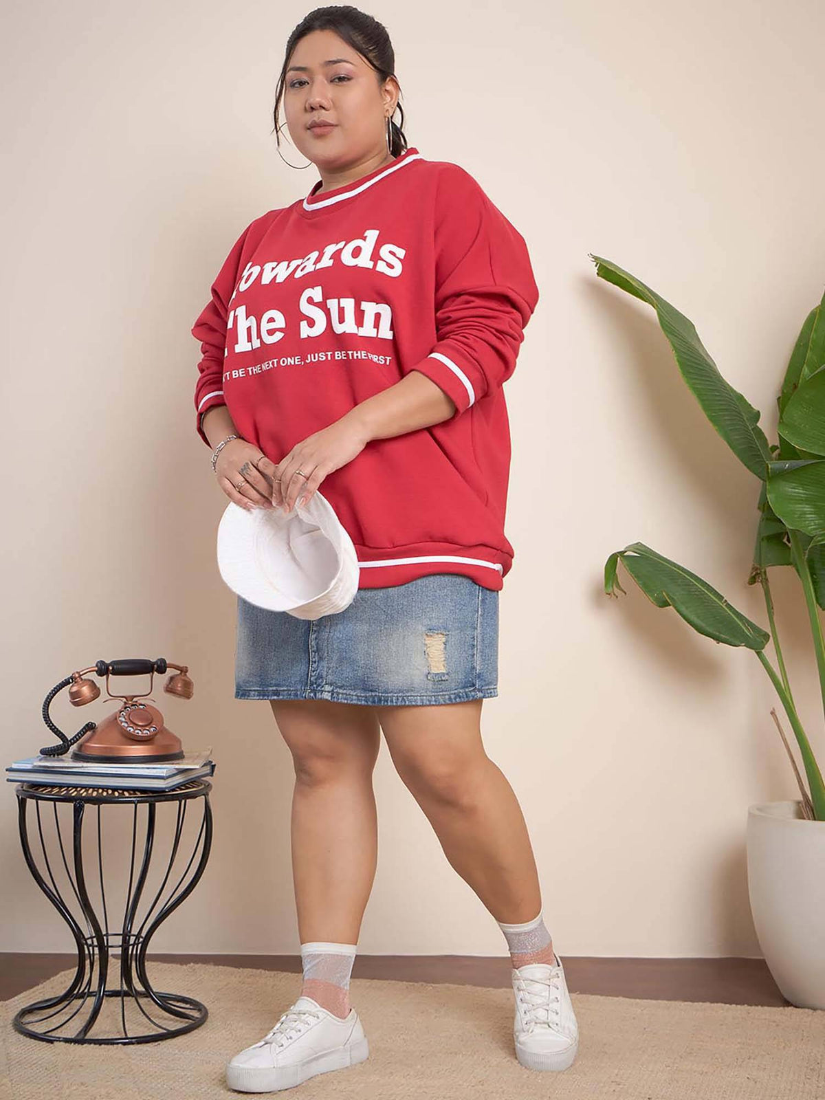 Lavender Cotton Round Neck Full Sleeves Typography Sweatshirt | HD56 - view 32