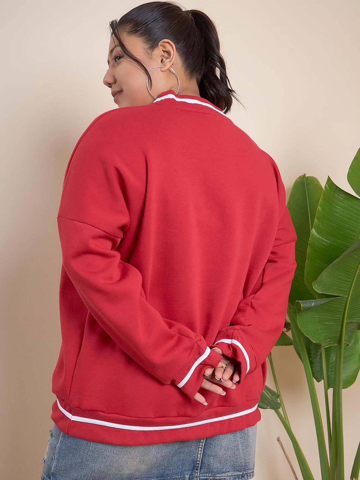 Lavender Cotton Round Neck Full Sleeves Typography Sweatshirt | HD56 - view 34