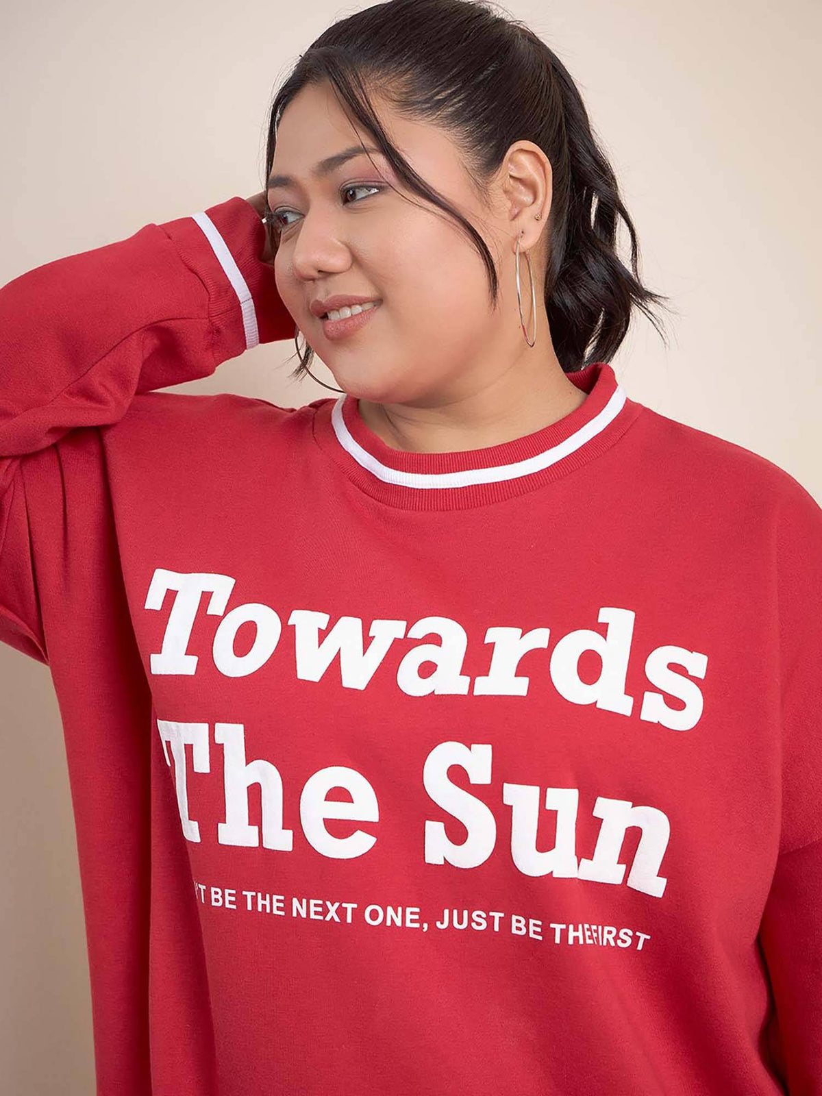 Lavender Cotton Round Neck Full Sleeves Typography Sweatshirt | HD56 - view 35