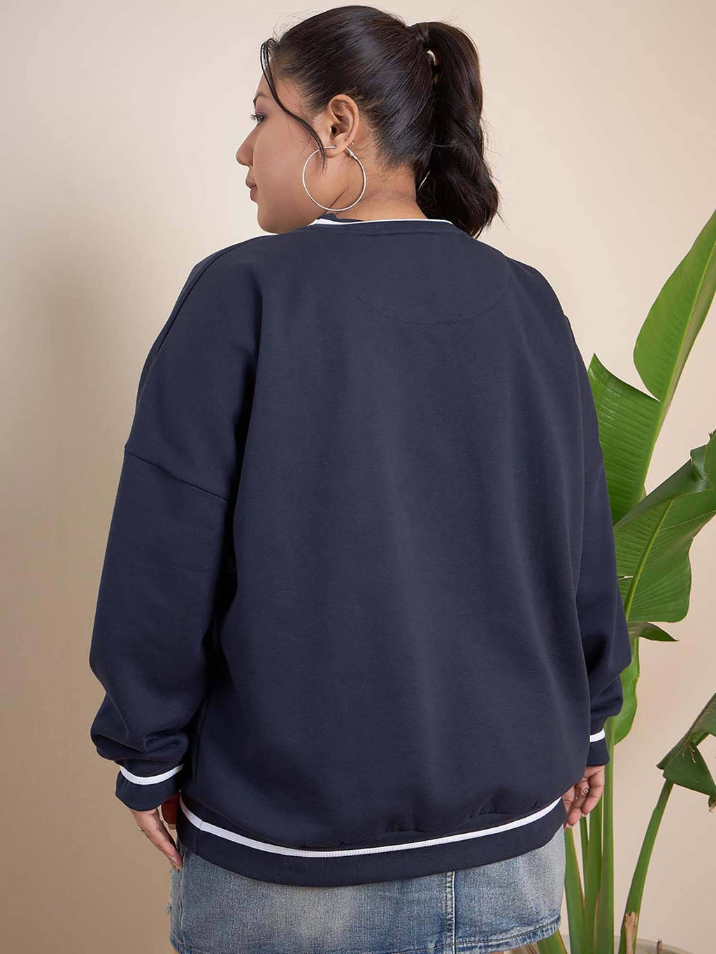 Lavender Cotton Round Neck Full Sleeves Typography Sweatshirt | HD56 - view 28