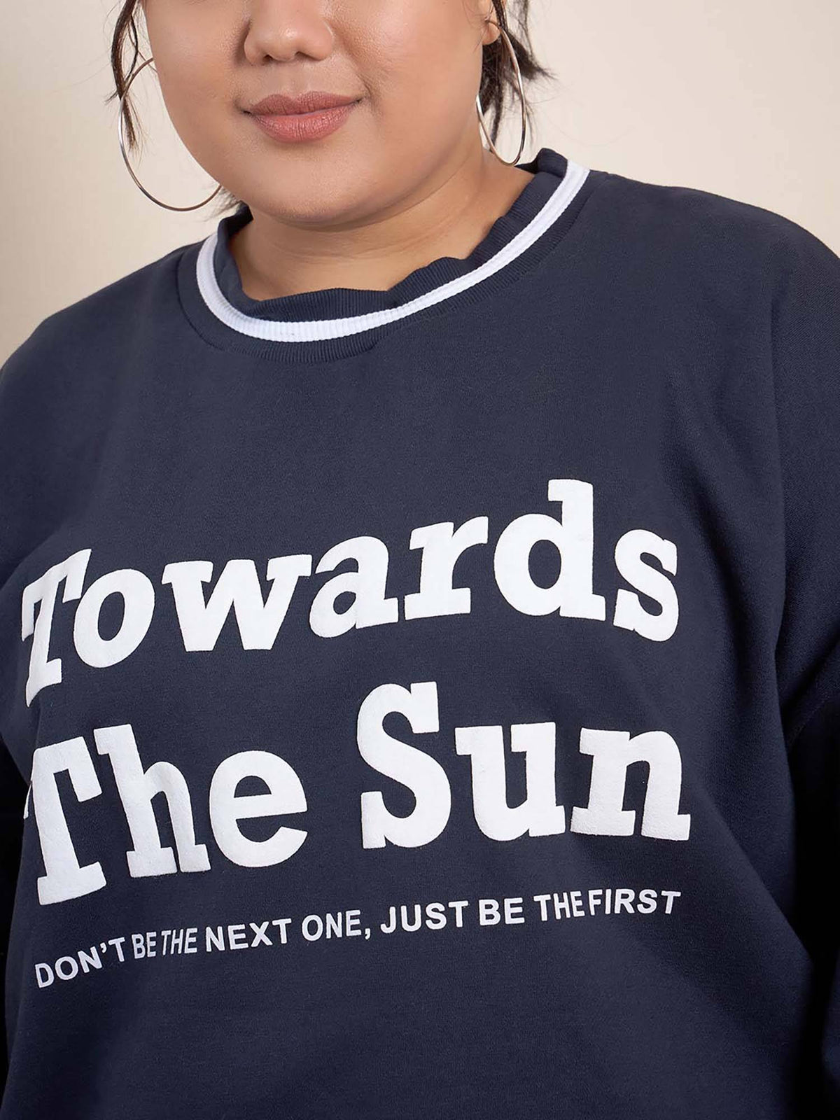 Lavender Cotton Round Neck Full Sleeves Typography Sweatshirt | HD56 - view 29