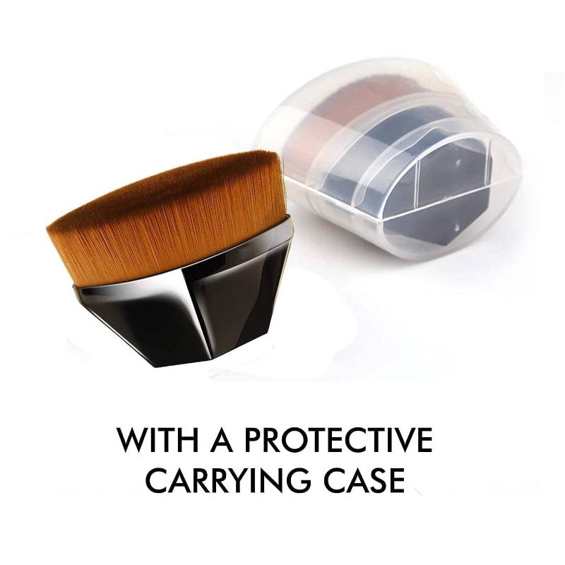 Foundation Brush For Blending Liquid, Cream & Powder With Case - Black | T32 - view 2
