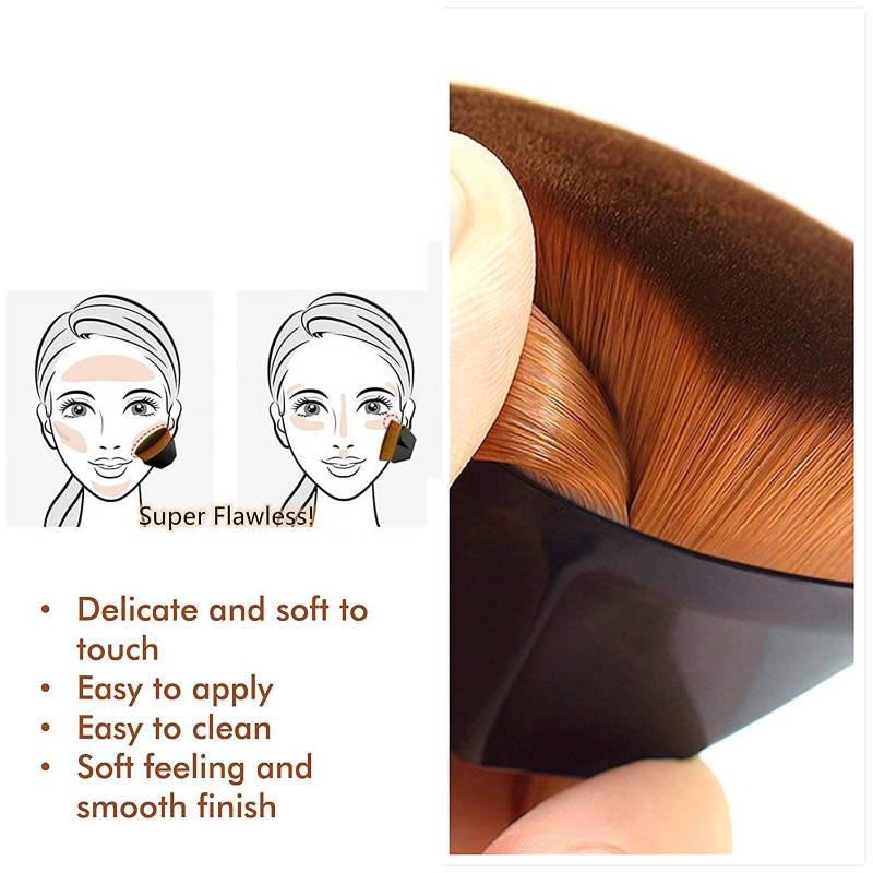 Foundation Brush For Blending Liquid, Cream & Powder With Case - Black | T32 - view 3