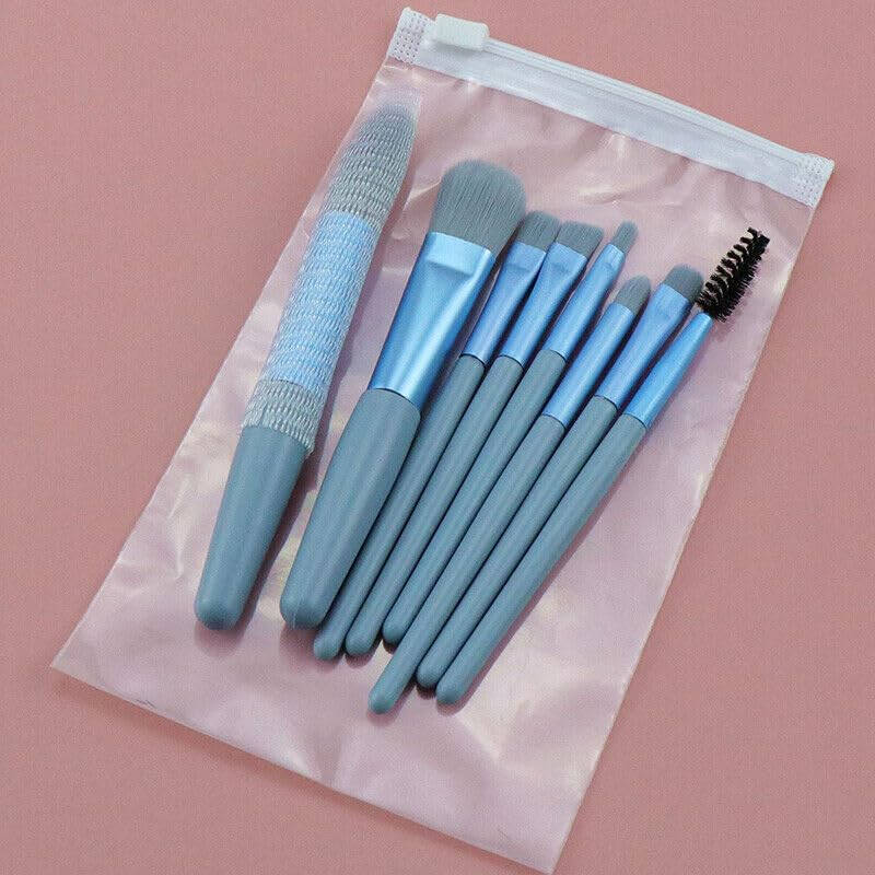 Makeup Blue Brush - Set Of 8 | T32 - view 4