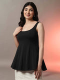 Women Black Peplum Top | pt51 - view 1