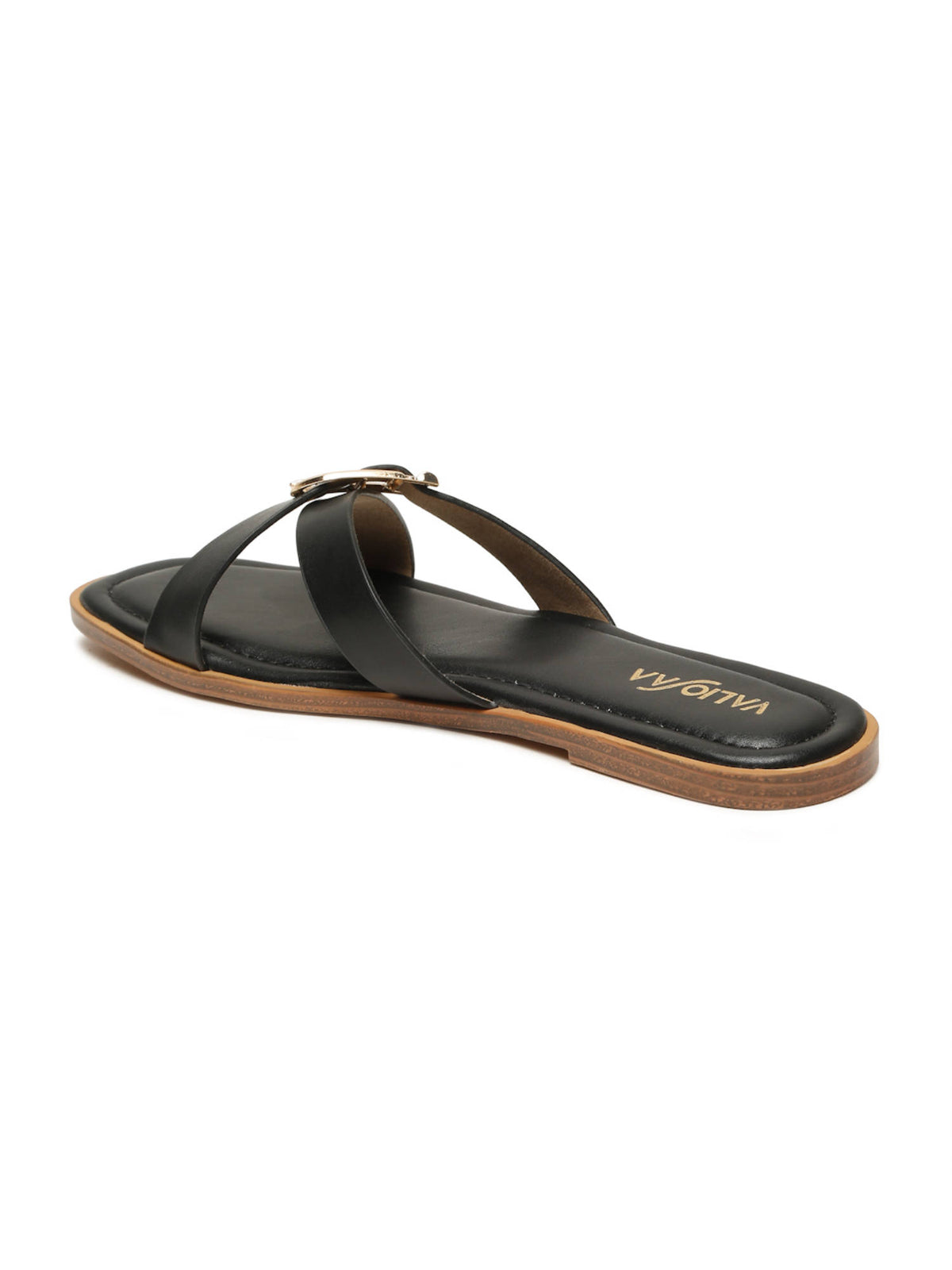 Women Black Square Toe Casual Flats | F61 - view 3