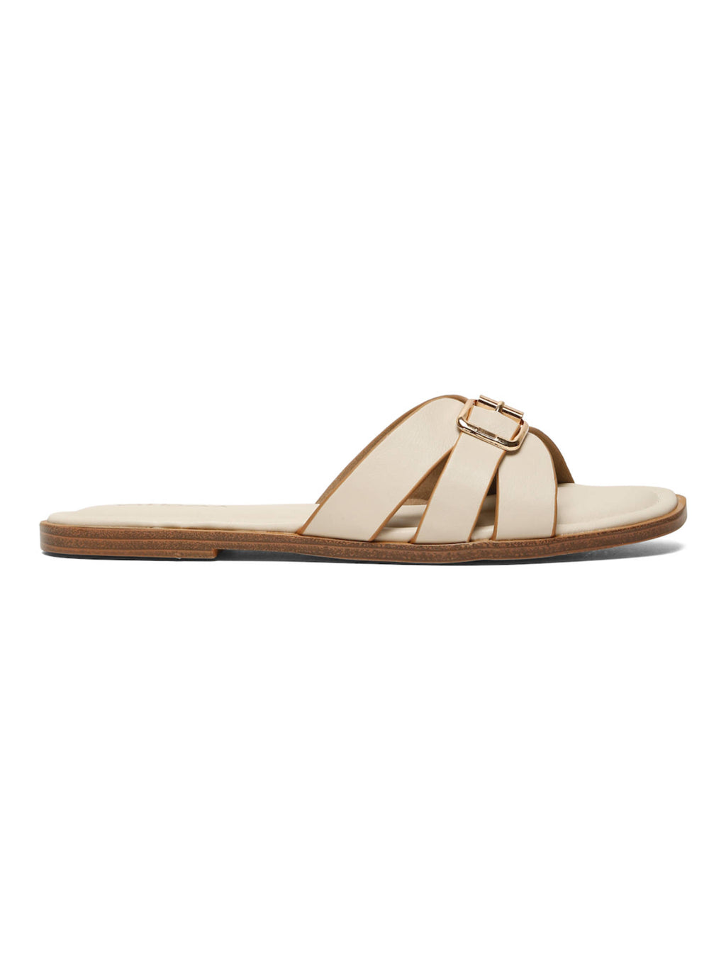 Women Cream Square Toe Casual Flats | F61 - view 1