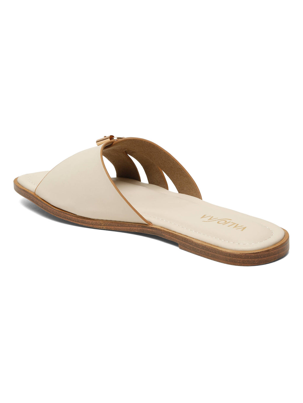 Women Cream Square Toe Casual Flats | F61 - view 3