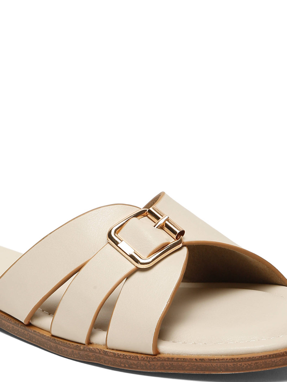 Women Cream Square Toe Casual Flats | F61 - view 5