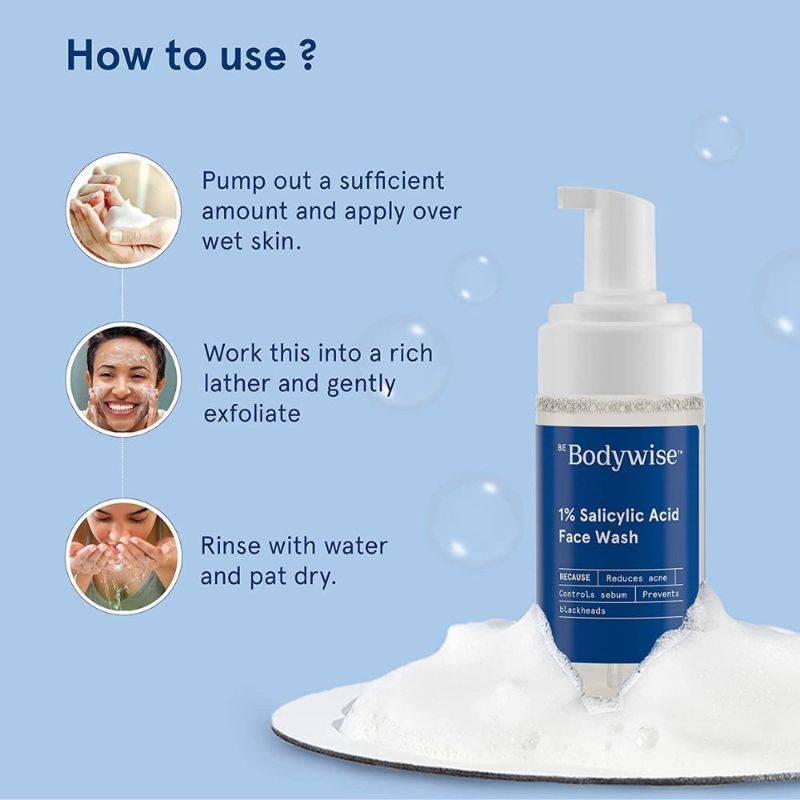 Oil Control Face Wash for Acne- 1% Salicylic Acid (Fragrance- SLS- Soap Free) | BWS9 - view 6