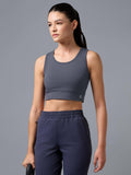 Womens Grey Slim Fit Elasto Plus Workout Support Sports Bra | sb09 - view 1