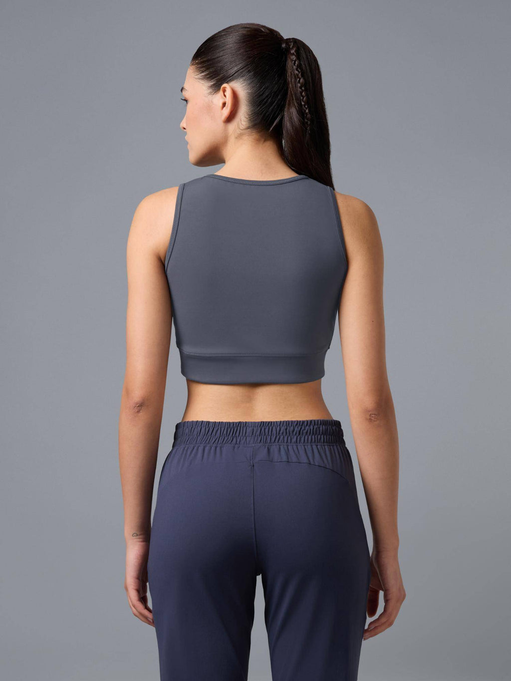 Womens Grey Slim Fit Elasto Plus Workout Support Sports Bra | sb09 - view 4