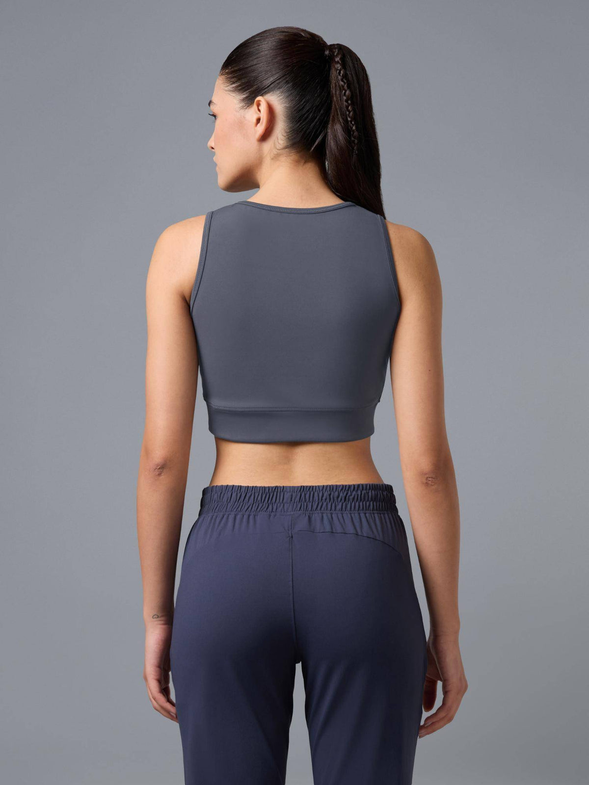 Womens Grey Slim Fit Elasto Plus Workout Support Sports Bra | sb09 - view 4