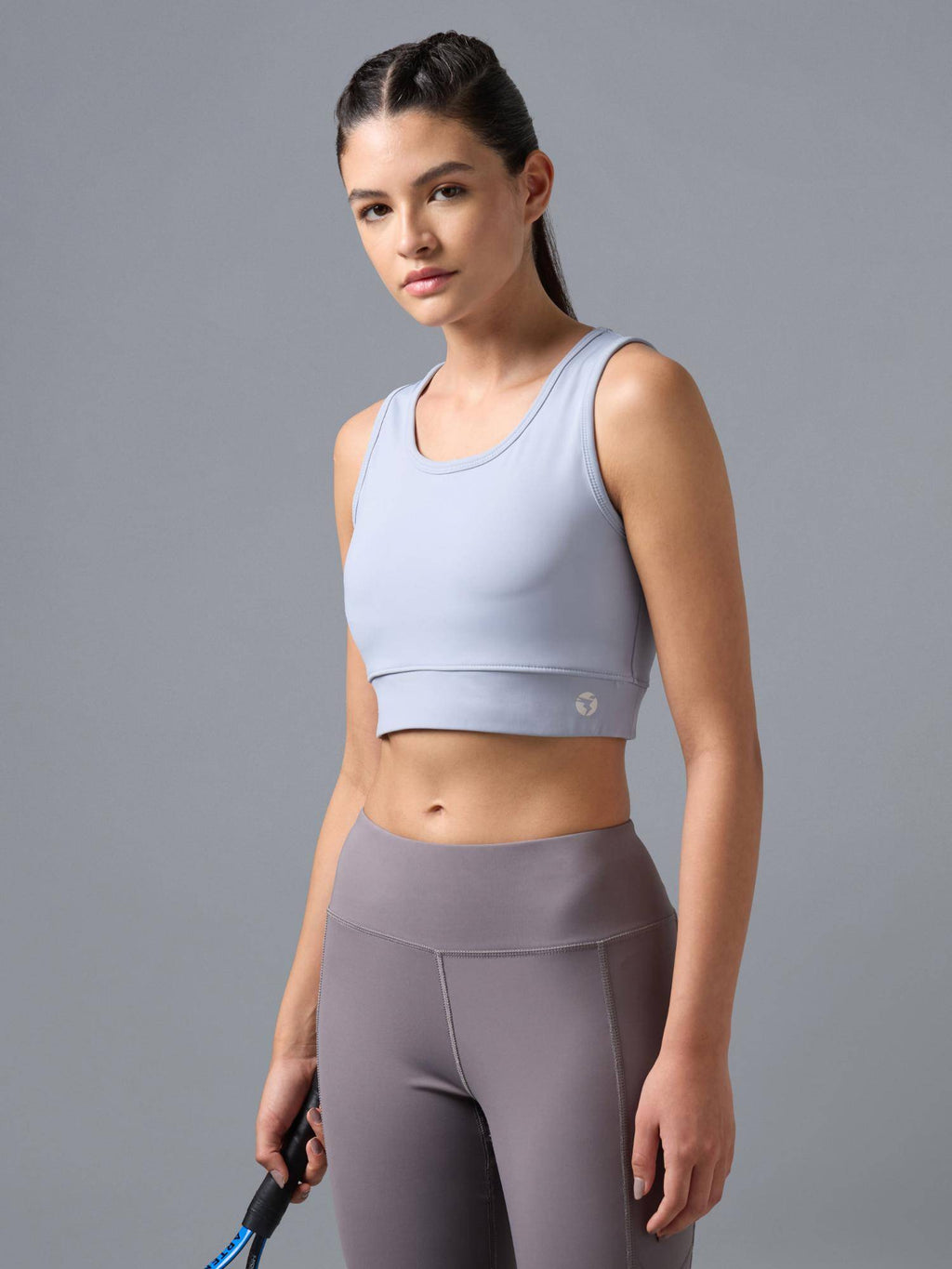 Womens Grey Slim Fit Elasto Plus Workout Support Sports Bra | sb09 - view 17