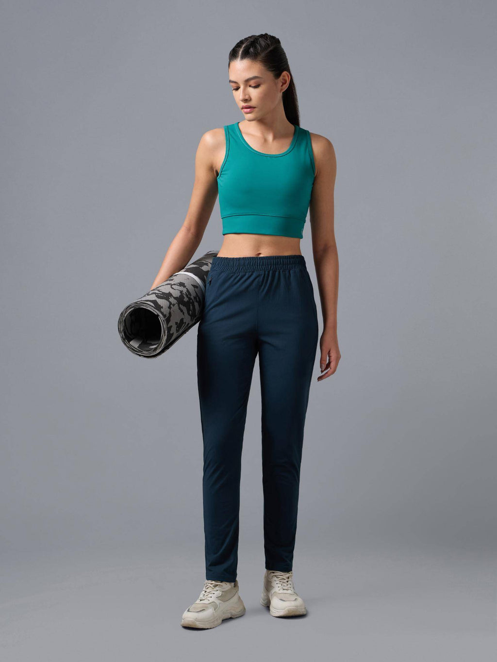 Womens Grey Slim Fit Elasto Plus Workout Support Sports Bra | sb09 - view 14